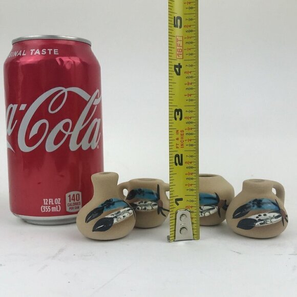 Mini 1.5" Clay Pottery Vases Jugs Lot 4 Native American Southwestern Doll House - Picture 3 of 11